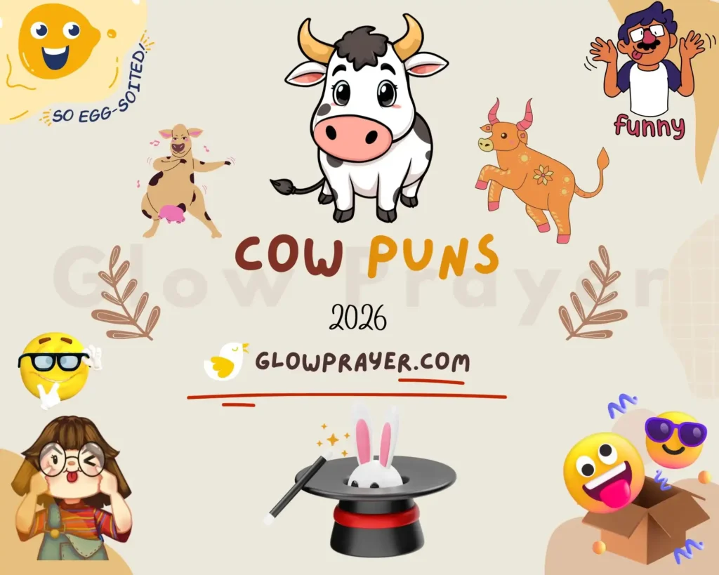 Cow Puns 🐄 Funny, Cute, Clever & One-Liners for Every Mood (2026) | GlowPrayer