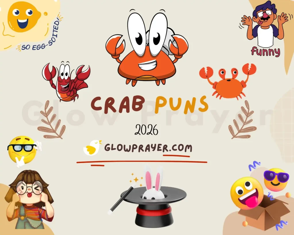 Crab Puns Collection 2026 Funny, Cute, Romantic & Hilarious Crab Jokes for Every Mood | GlowPrayer