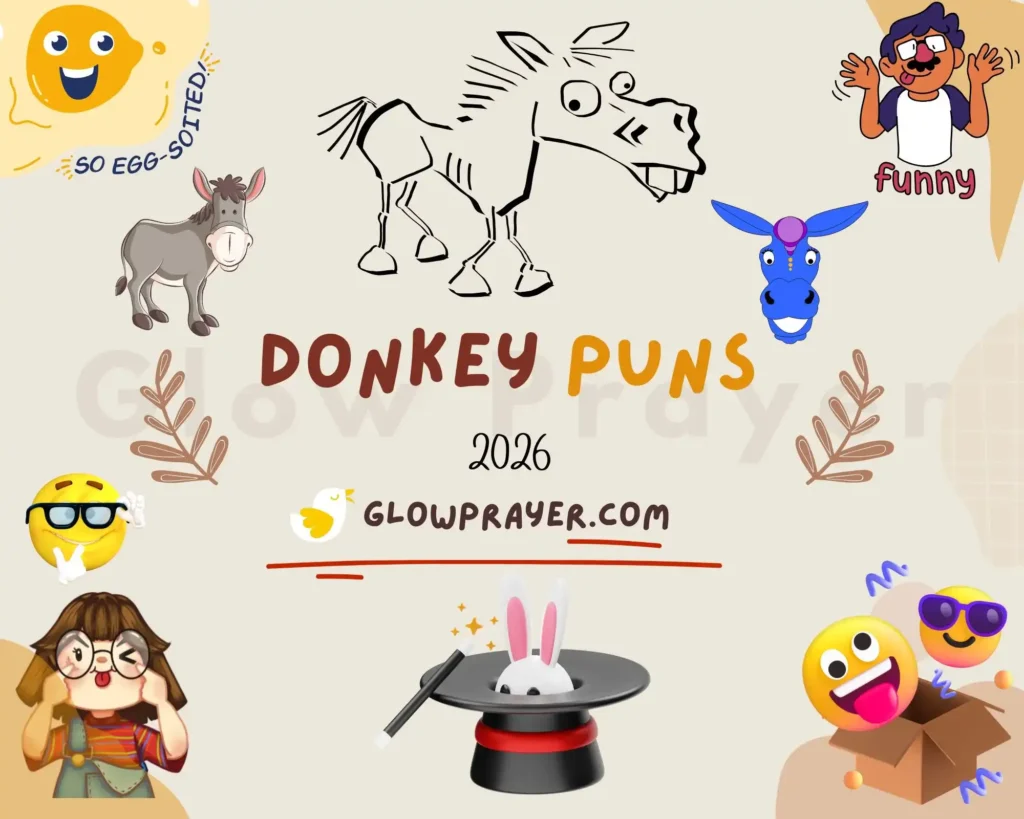 Donkey Puns Guide Funny, Cute, Dirty (Clean), and Clever Donkey Jokes, Captions & One-Liners | GlowPrayer